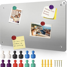 42 x 30 cm Tableau Magnetique Mural, Tableau Blanc Magnetique Effacable, Fixations Murales, Tableau Aimanté pour Afficher ...