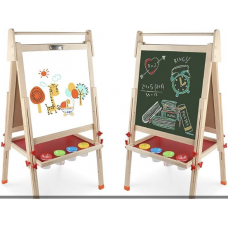 kramow Chevalet Enfant, Tableau Enfant Double Face, Magnétique Tableau Noir et Blanc en Bois avec Accessoires, Jouet Educa...